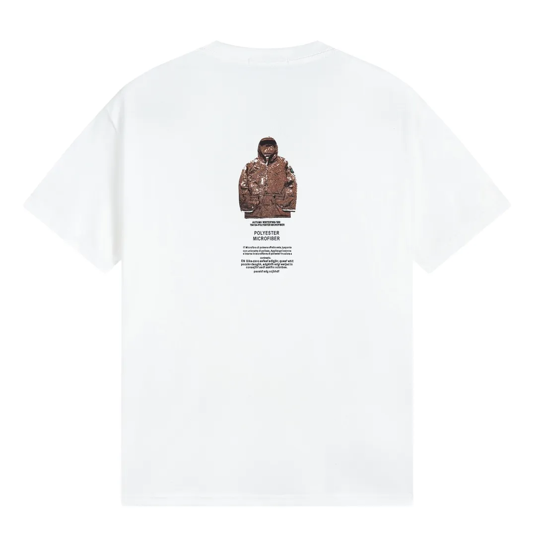 W619#P110💰 [Stone lsland/Stone Island summer new short-sleeved T-shirt with cotton pattern print on the back] ⚠️[Original creation with high control of details] - Made of 260 grams of combed cotton, 32 count double yarn, soft and comfortable to the touch, sweat-absorbent and breathable. - Simple, basic and versatile style, original quality, the first choice for couples. - Made in a large factory, four needles and five threads on the shoulder, neatly arranged, high quality workmanship. - Same style for men and women. Very versatile, one piece for everyone, details are clearly visible. Color: Black White Size: M L